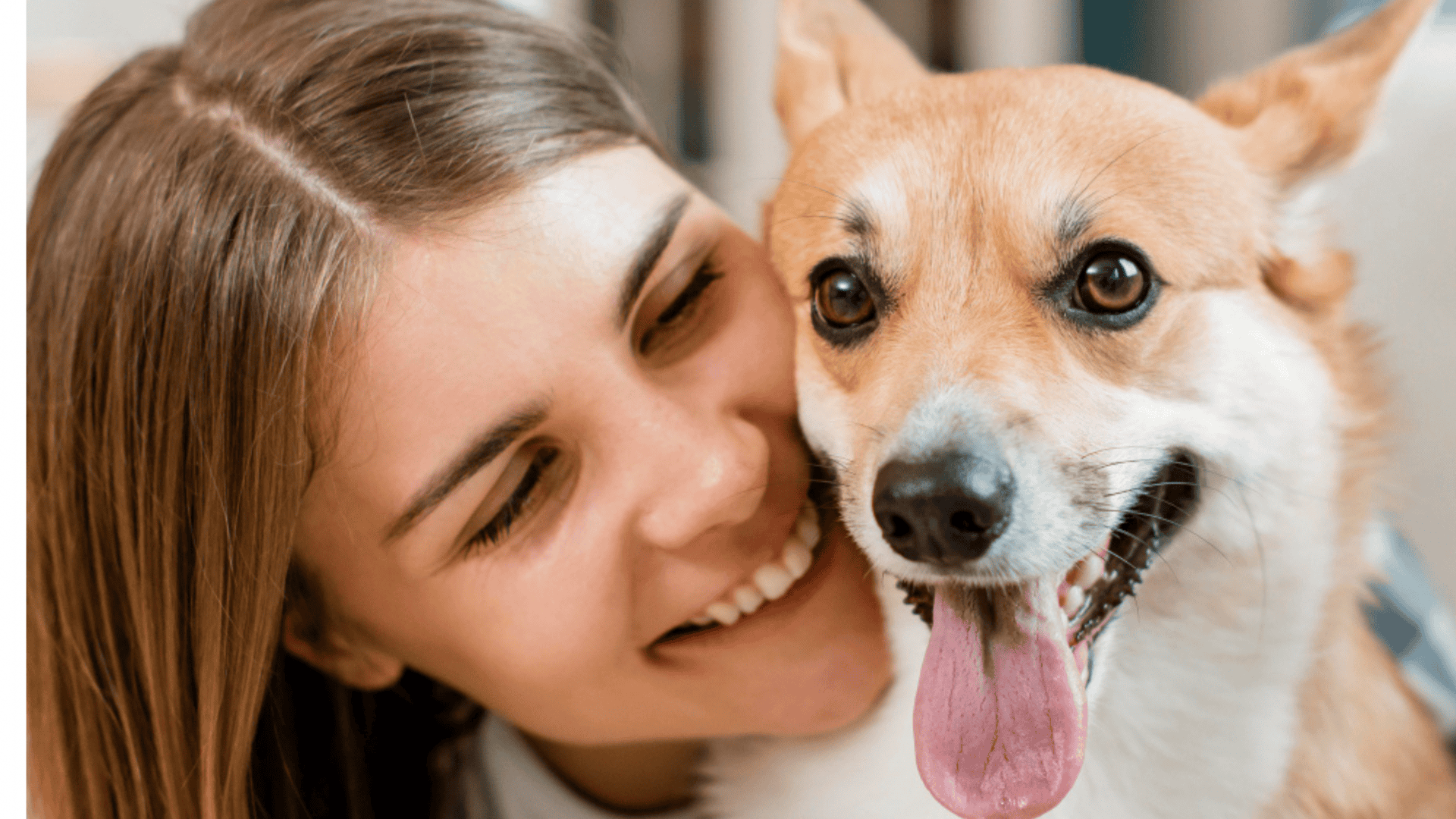 Tutora feliz com o cachorro