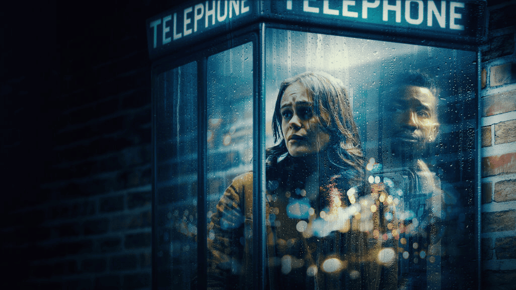 Arte promocional da série "Archive 81" (2022), da Netflix. Um ambiente sombrio e misterioso, com tons escuros e uma atmosfera intrigante, transmitindo uma sensação de suspense e tensão.