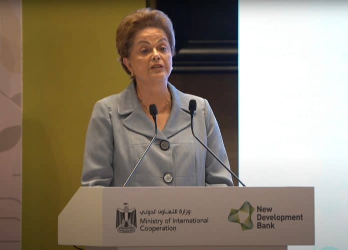 Dilma Rousseff em abertura de seminário do New Development Bank (NBD) no Egito em 2024
