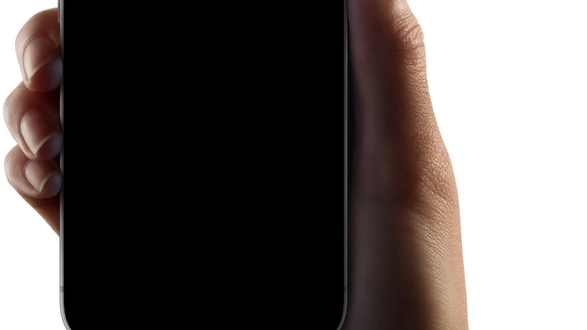 Mão segurando o iPhone 16E