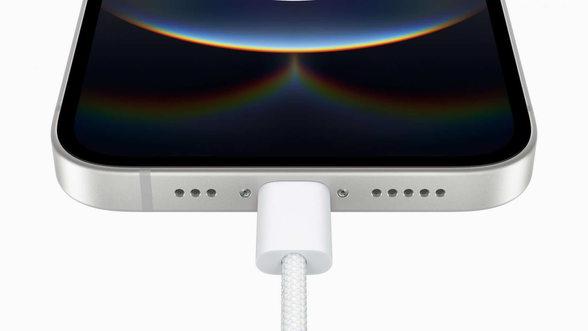 Cabo USB-C no iPhone 16e