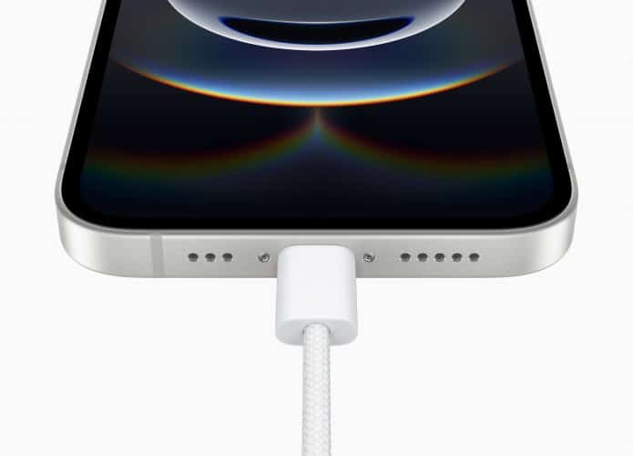 Cabo USB-C no iPhone 16e