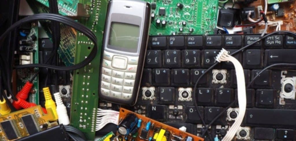 Imagem mostra lixo eletrônico.