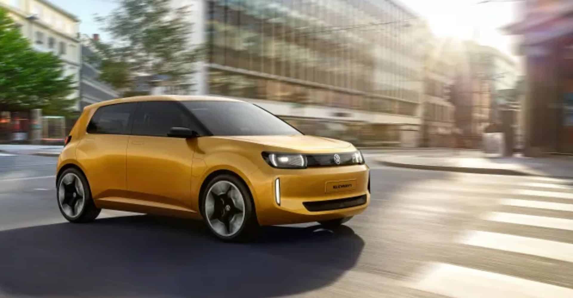 Imagem mostra carro elétrica da Wolsksvagen