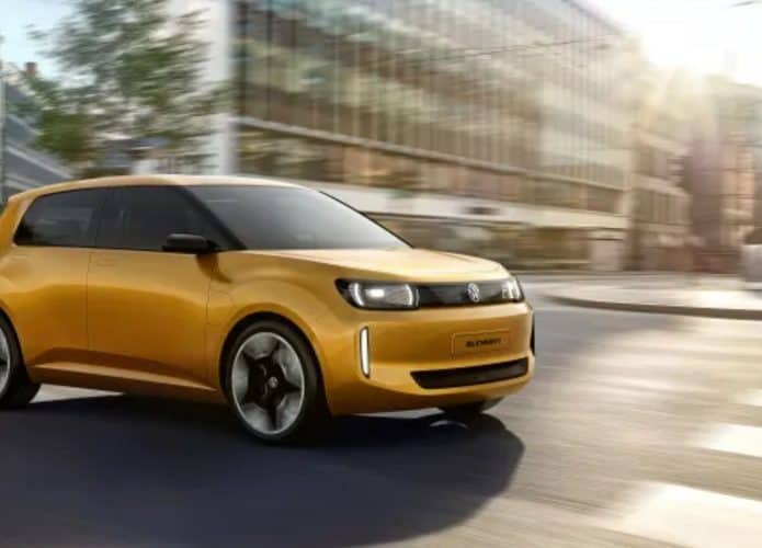 Imagem mostra carro elétrica da Wolsksvagen