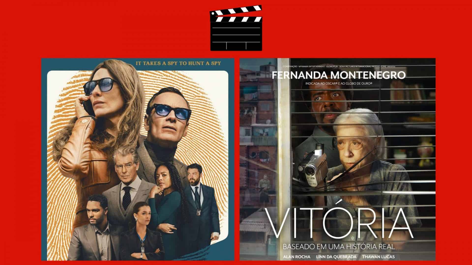 Montagem com pôsteres de Código Preto e Vitória, dois entre os lançamentos de filmes da semana no cinema