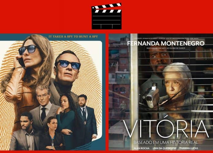Montagem com pôsteres de Código Preto e Vitória, dois entre os lançamentos de filmes da semana no cinema
