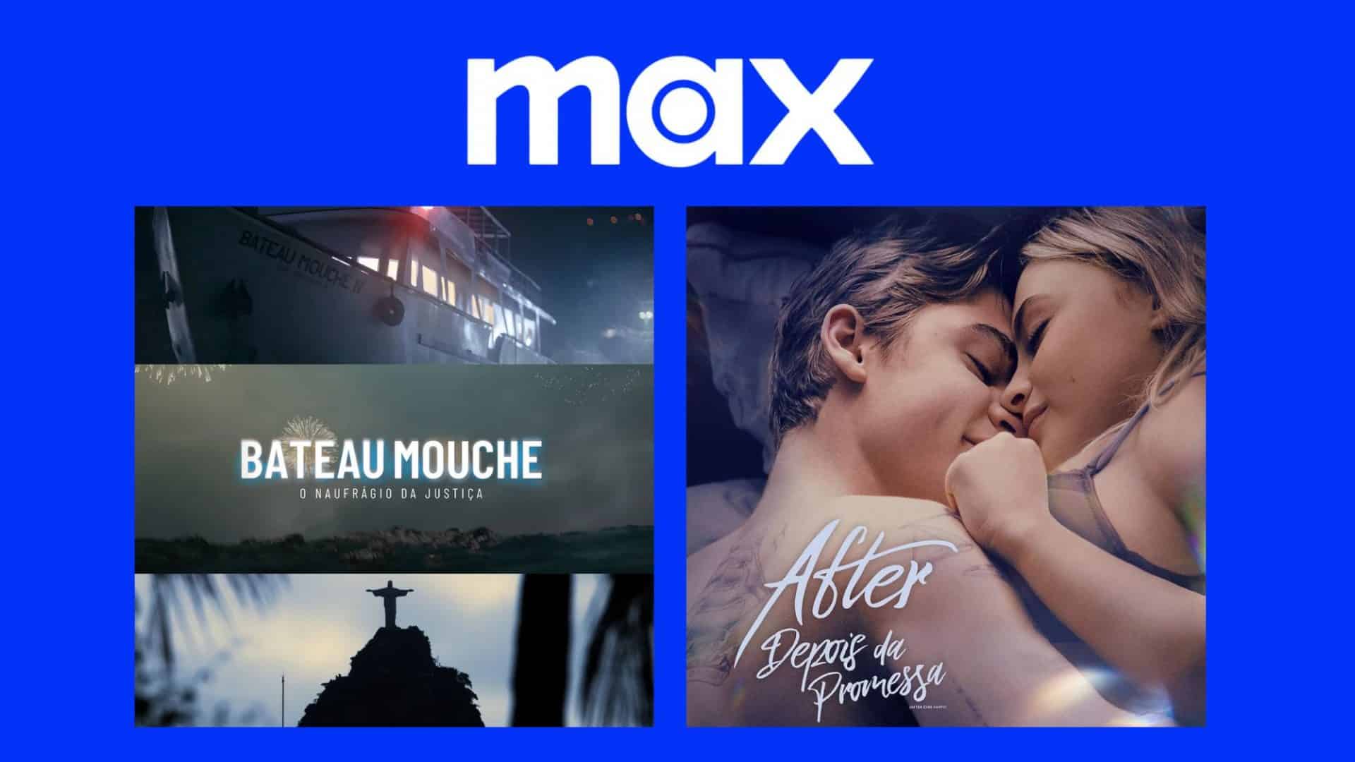 Montagem com pôsteres de Bateau Mouche e After 4, dois entre os lançamentos da semana entre 17 e 23 de março na Max