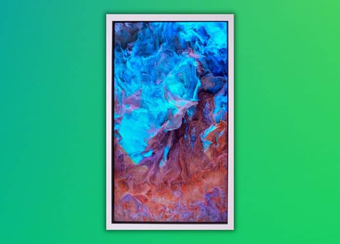 Montagem com quadro feito com inteligência artificial (IA) e vendido em leilão