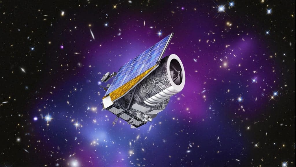 Montagem do telescópio Euclid, da ESA, no espaço