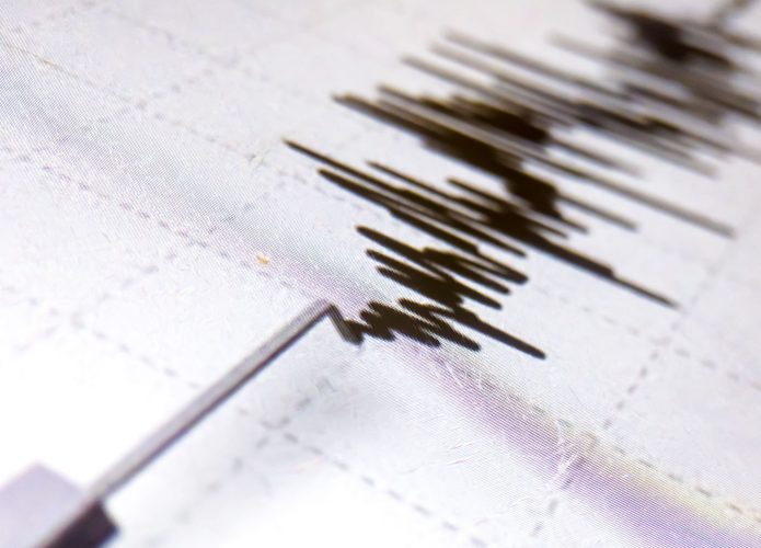 Linhas registradas por sismógrafo durante terremoto