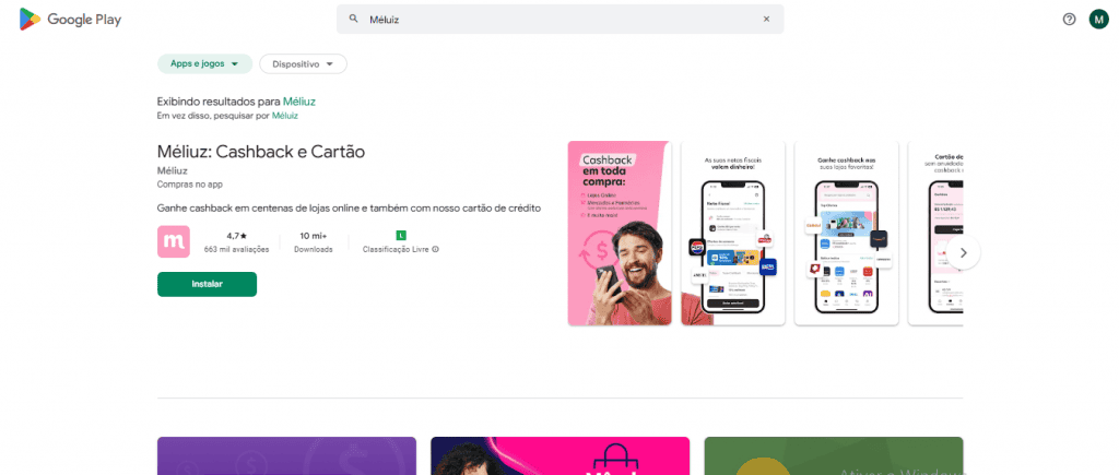 Aplicativo Méliuz