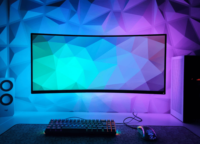 Monitor ultrawide em um set up gamer