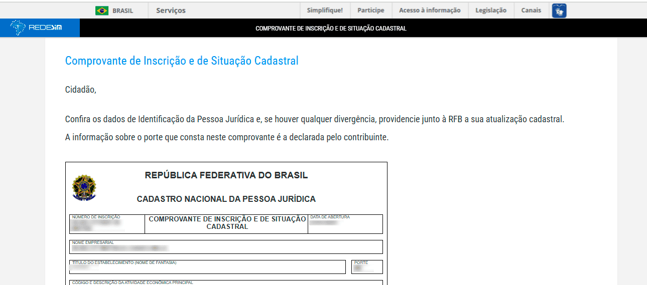 Passo 2 para conferir o comprovante de situação cadastral do CNPJ - Imagem: Captura de tela/Matheus Chaves - Olhar Digital