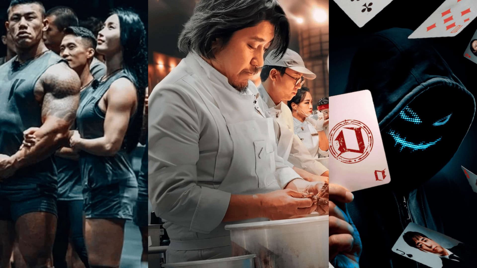 Cenas de A Batalha dos 100, Guerra Culinária e O Jogo do Diabo (Netflix/reprodução)