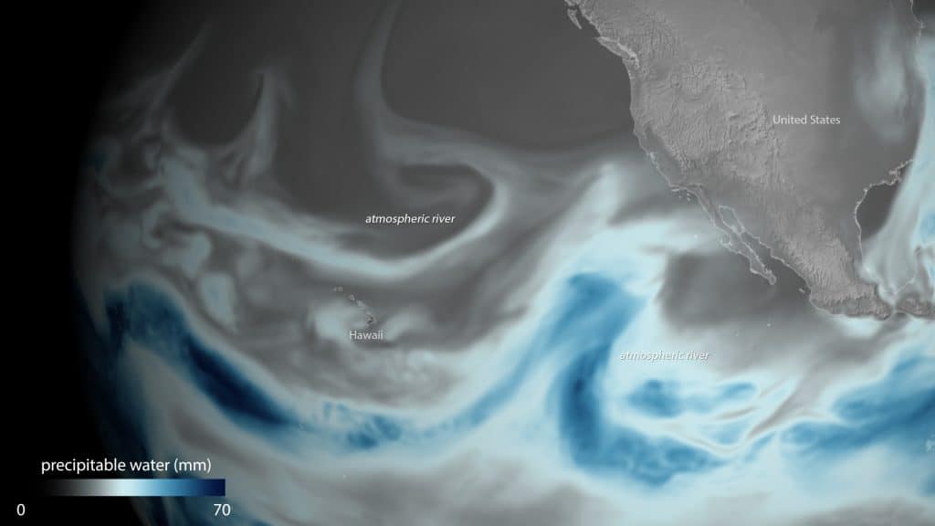Rios atmosféricos no Pacífico Central