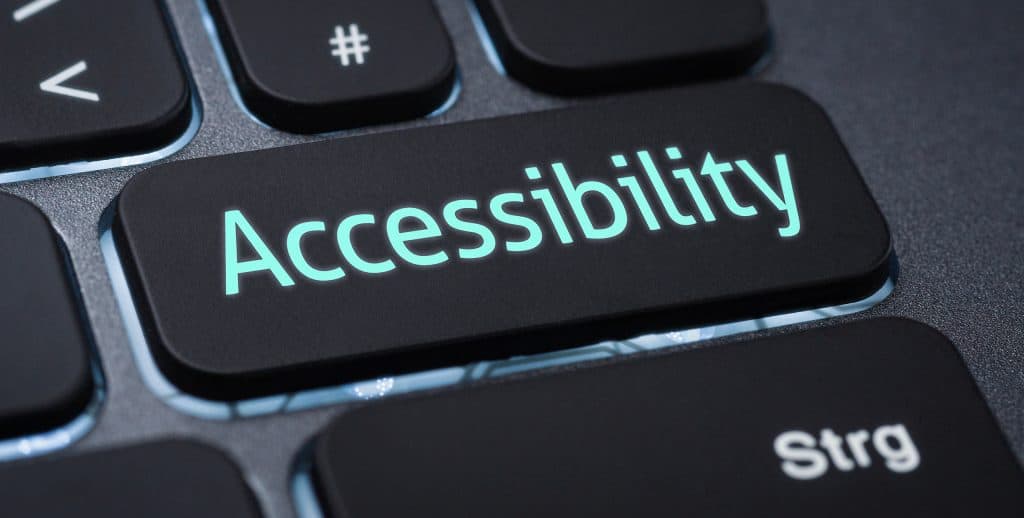 Botão de teclado com a escrita "accessibility"