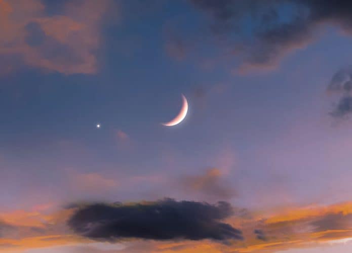 Vista do céu com a lua