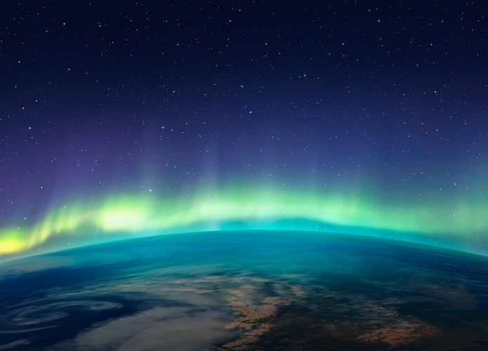 Aurora Boreal na atmosfera