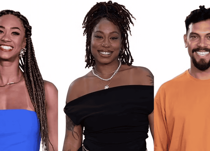 Aline, Thamiris e Vinícius lado a lado