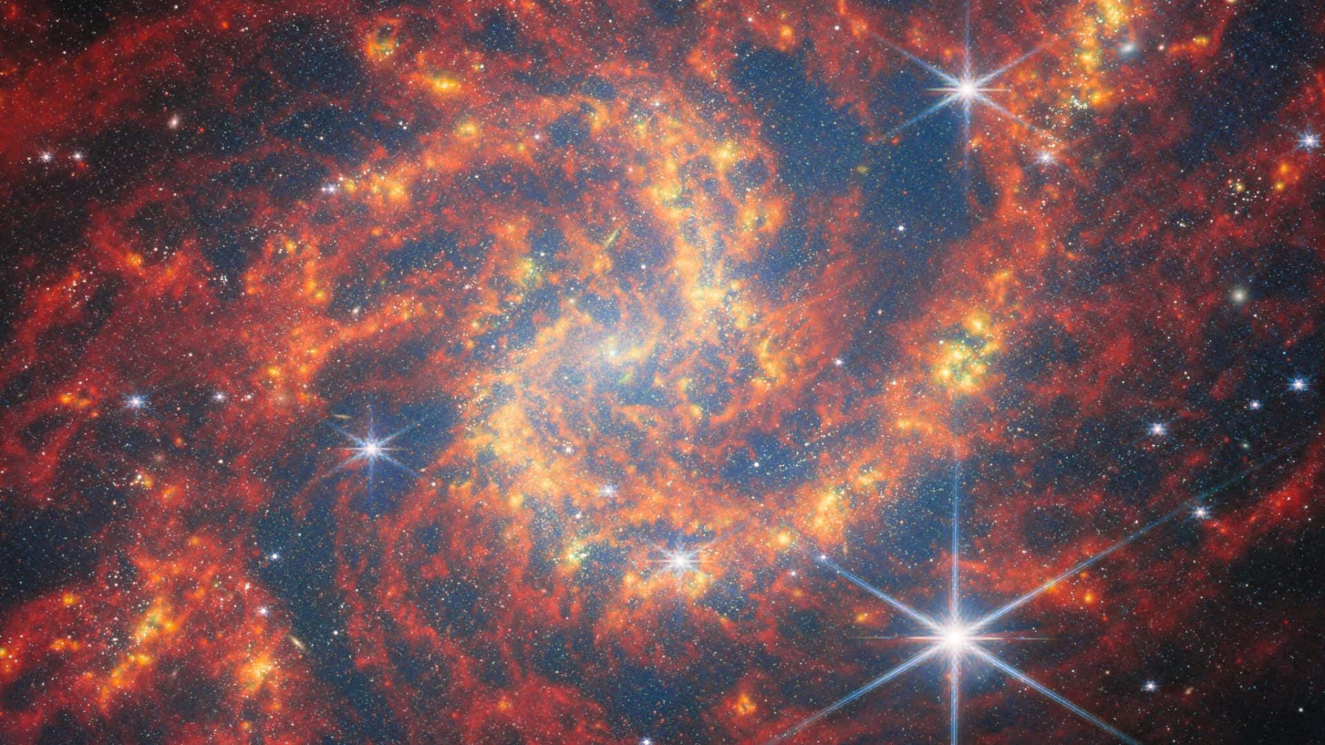 Galáxia NGC 2283 fotografada pelo JWST