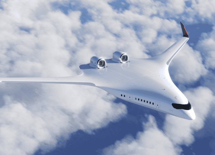 Avião com asa-mista da startup JetZero