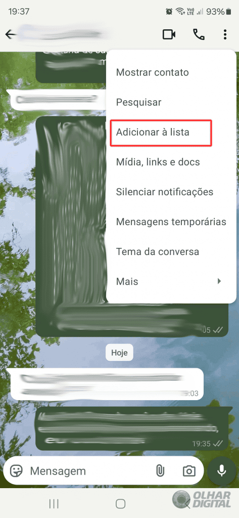 Exemplo de como criar a lista no app