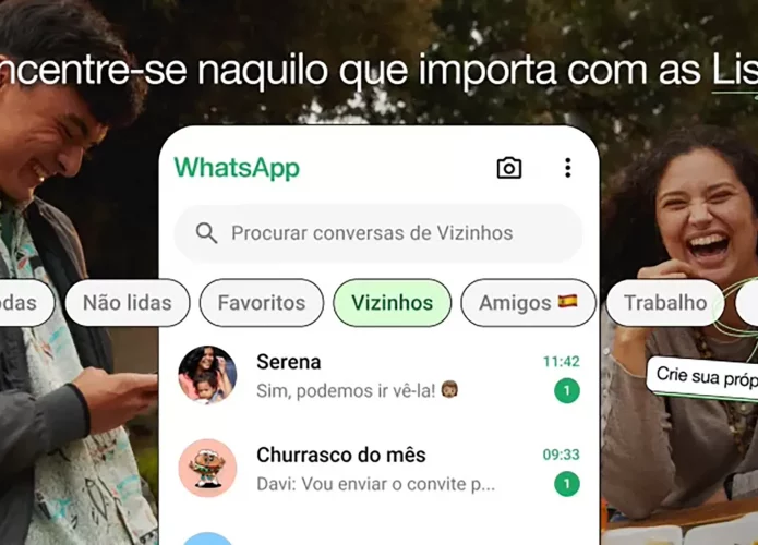 Banner destacando listas personalizadas do WhatsApp