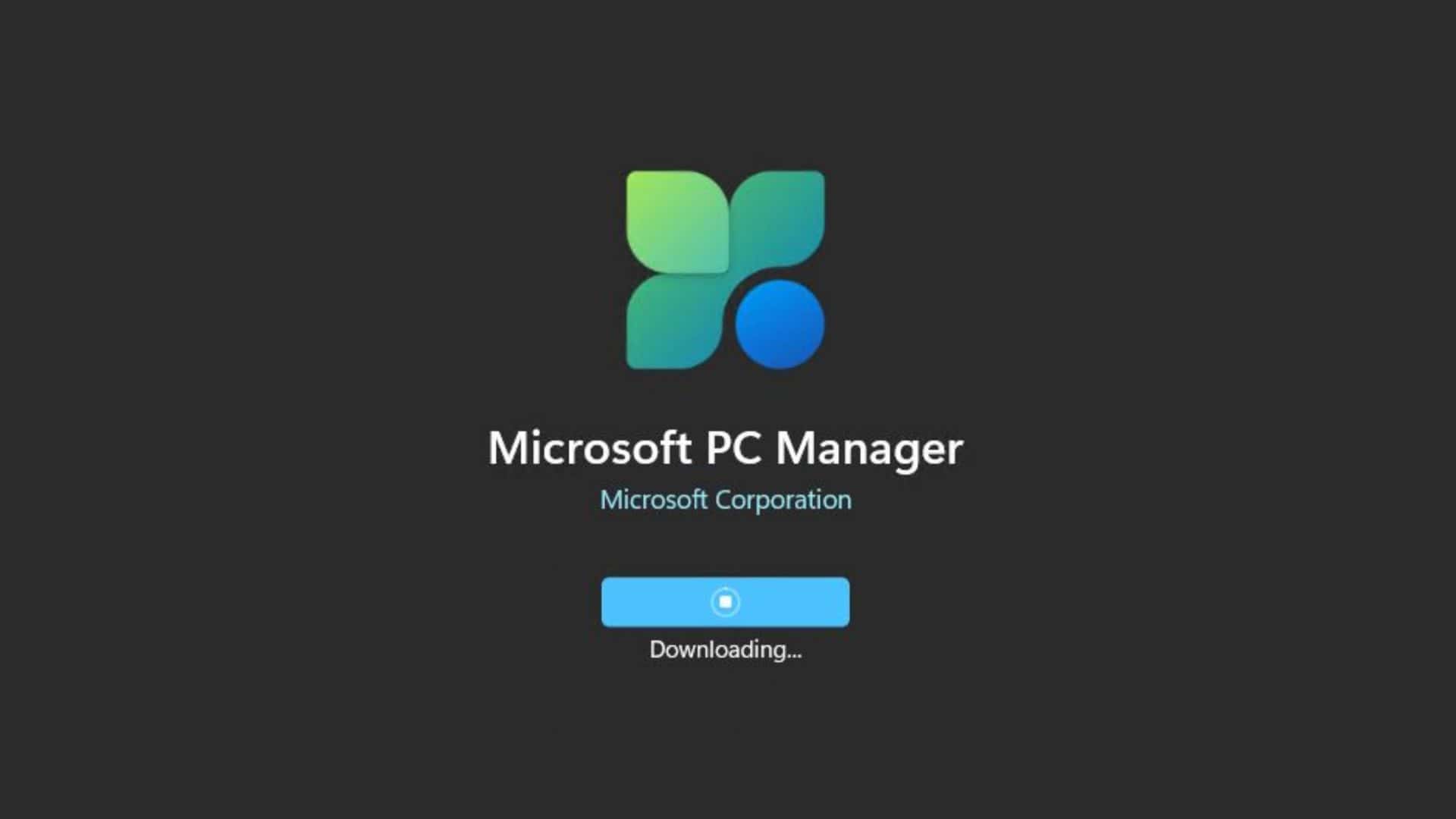 imagem mostra a interface do login inicial do app Microsoft PC Manager
