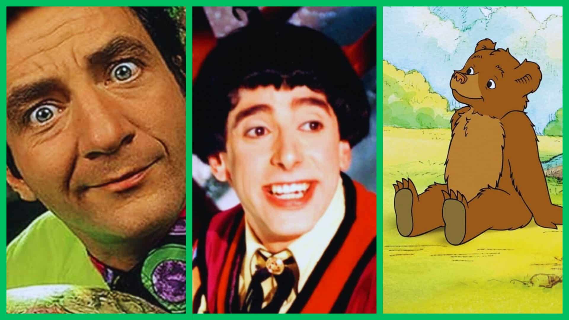imagem mostra uma montagem com personagens icônicos da tv cultura: Da esquerda para a direita: Beakman (O Mundo de Beakman), Nino (Castelo Rá-Tim-Bum), e Pequeno Urso (O Pequeno Urso)