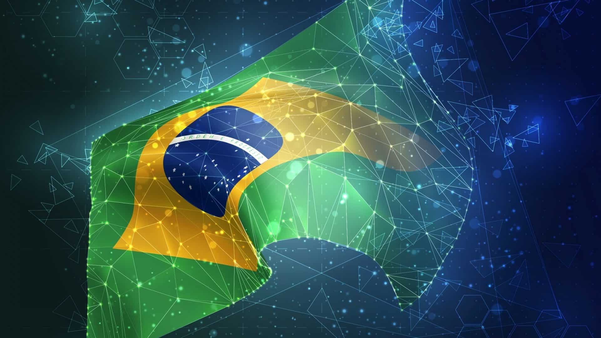 bandeira do brasil com aspecto tecnológico