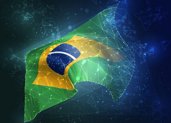 bandeira do brasil com aspecto tecnológico