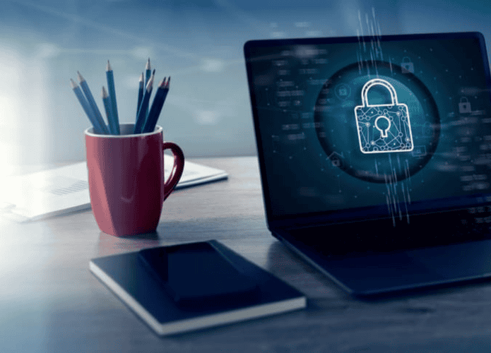 Ilustração de um computador protegido