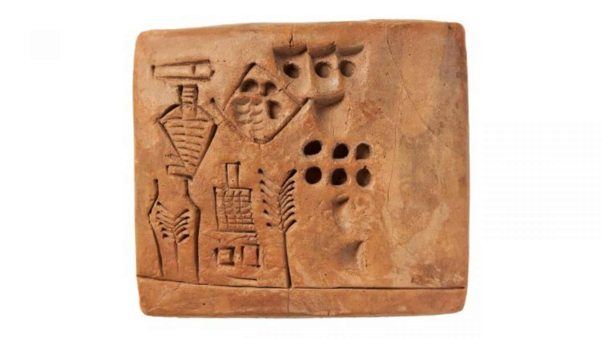 Tábua da Suméria com receita de cerveja
