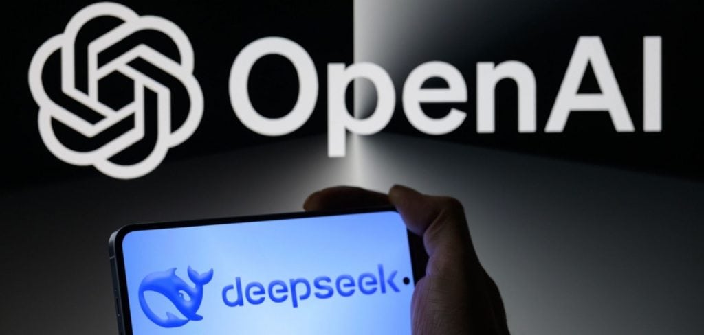 Logos de OpenAI e DeepSeek
