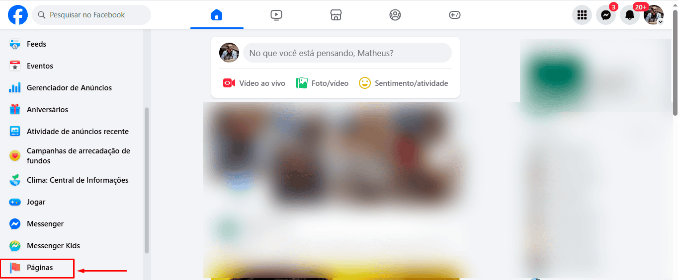Primeiro passo para criar uma página