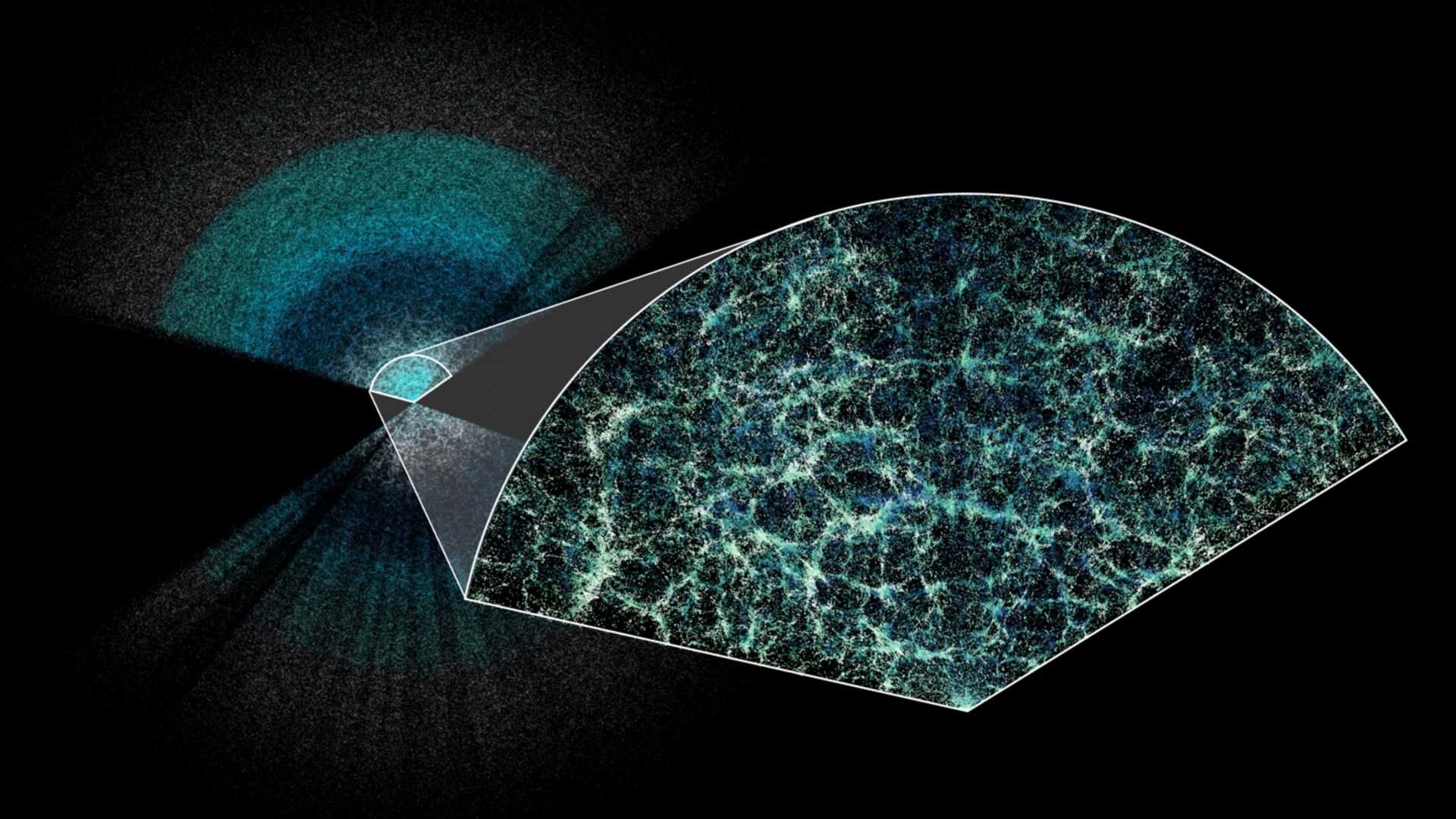 Fração do mapa do Universo feito pelo DESI