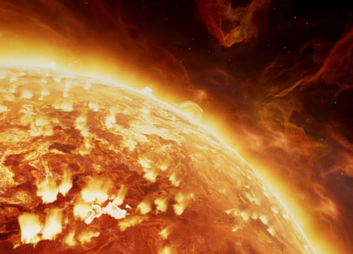 Ilustração do Sol no espaço