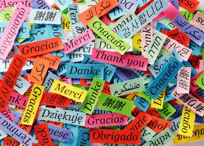 palavras em vários idiomas