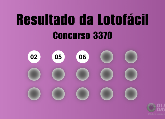 Resultado Lotofácil concurso 3370