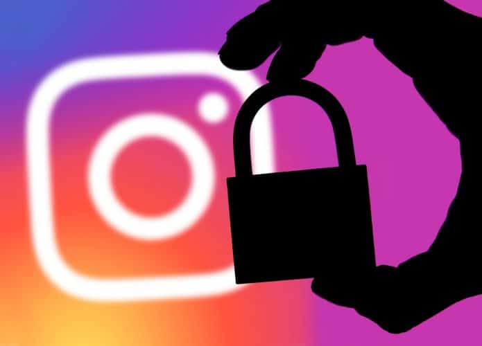 logo do instagram com um cadeado fechado