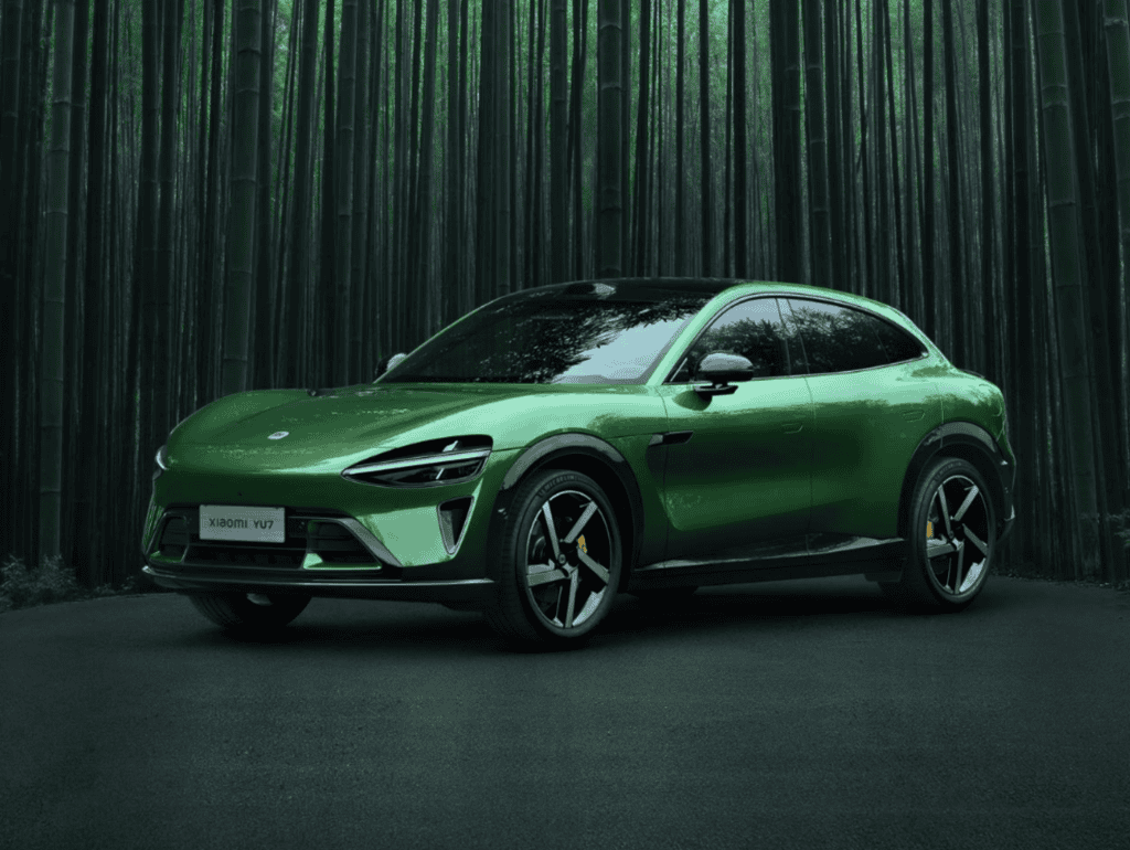 Xiaomi YU7 verde de pergil