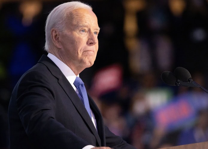 Chicago, Illinois, 19 de agosto de 2024: Presidente Joe Biden na Convenção Nacional Democrata.