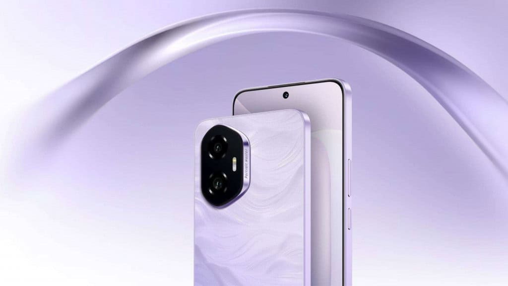 Montagem mostrando parte da frente e de trás do celular Honor 400