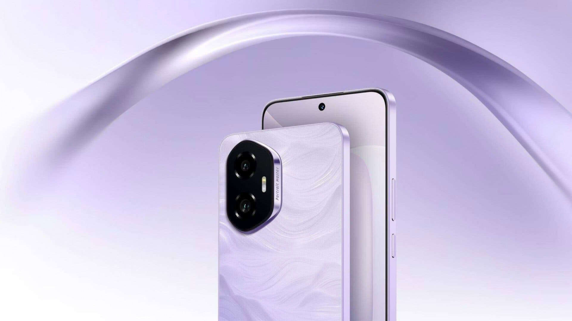 Montagem mostrando parte da frente e de trás do celular Honor 400
