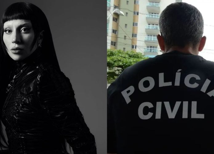 Fotos de Lady Gaga e agente da Polícia Civil de costas