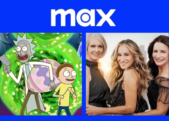 Montagem com pôsteres de Rick and Morty e And Just Like That, dois entre lançamentos da semana entre 2 e 8 de junho na Max