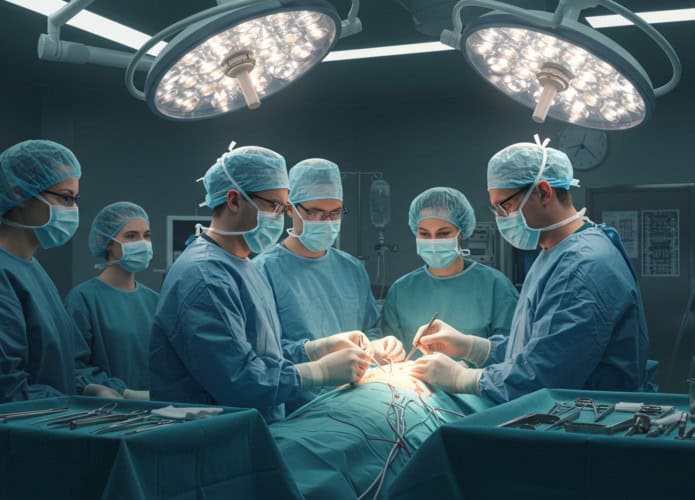 médicos fazendo cirurgia