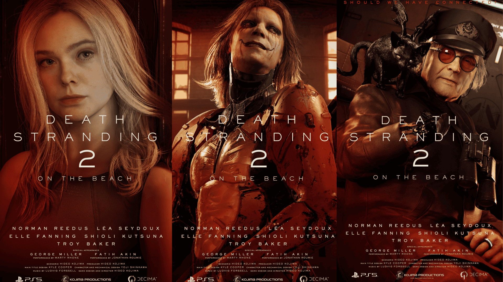 Montagem do Olhar Digital com os pôsters de personagens de Death Stranding 2