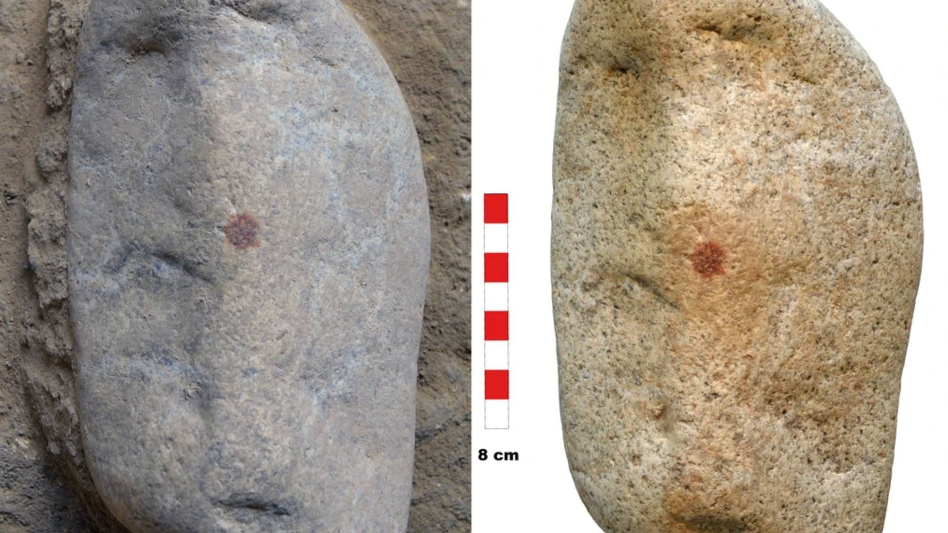 Rocha com impressão digital de neandertal